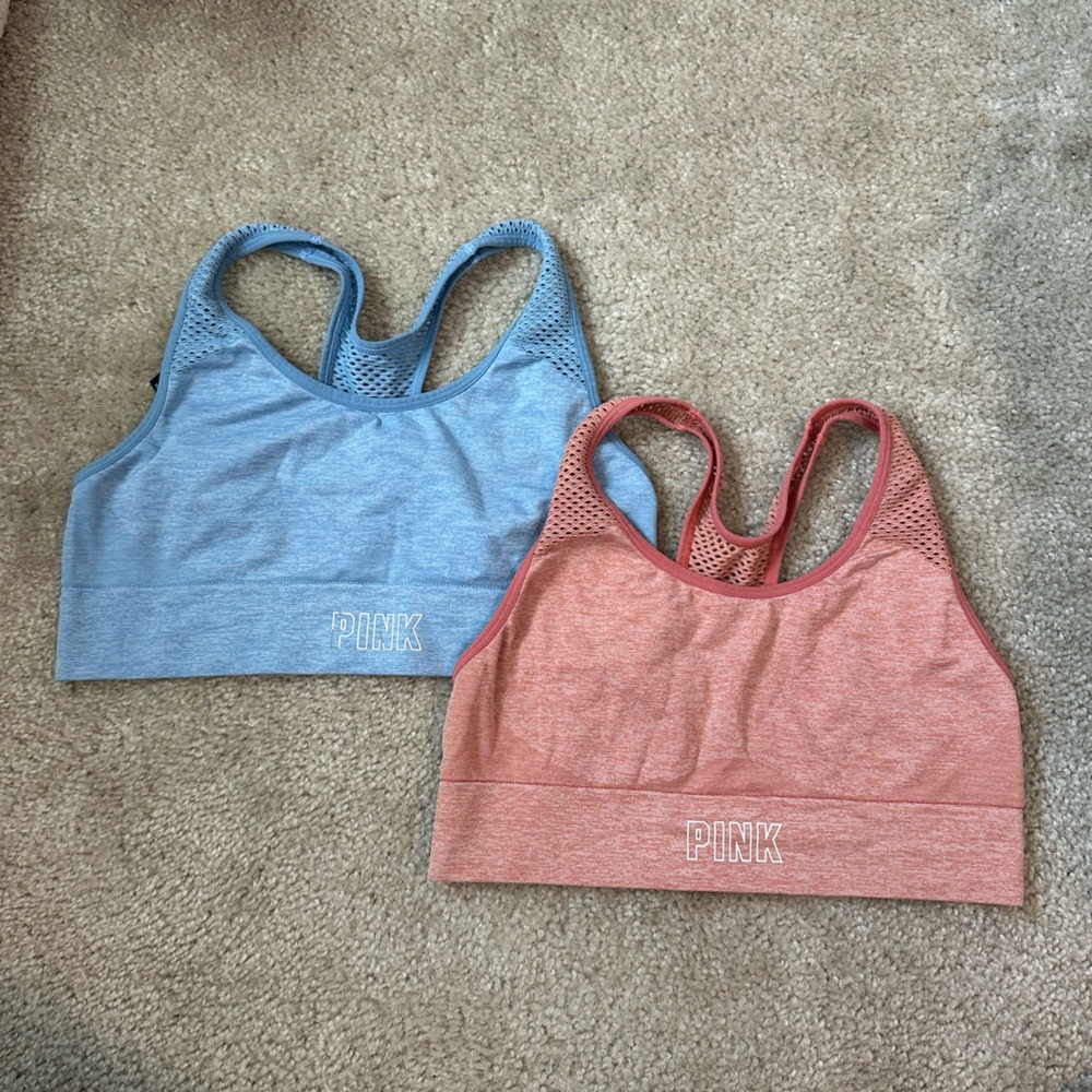PINK Victoria's Secret Blue and Pink Sports Bras